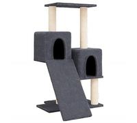 Teenpull Cat Scratching Post with Sisal Scratching Posts and Plush, 82 cm Climbing Tower with Cat Caves, Lying Surfaces, Scratching Barrel for Claw Care, Sturdy Wooden Climbing Tree, Indoor Living