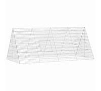 Teenpull Chicken Cage Galvanised Steel Silver 215 x 100 x 85 cm Weatherproof Outdoor Enclosure Small Animal Hutch for Garden Patio Stable and Easy to Clean with Modern Design Compact and Space-Saving