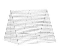 Teenpull Chicken Cage Silver Galvanised Steel 110 x 100 x 85 cm Weatherproof Outdoor Enclosure for Rabbits Guinea Pigs with Sturdy Metal Frame and Practical Protection in the Garden