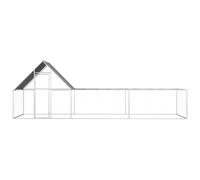 Teenpull Chicken Coop 6 x 2 x 2 m Galvanised Steel with Waterproof Roof, Lockable Door, Wire Mesh, Large Small Animal Hutch for Chickens, Rabbits, Guinea Pigs, Outdoor Garden, Weatherproof, Robust