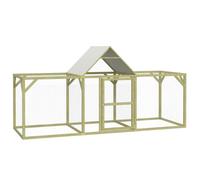 Teenpull Chicken Coop Solid Pine Impregnated 300 x 100 x 150 cm with Weatherproof Polyester Roof and Wire Mesh for Small Animals, Outdoor Enclosure, Rodent Cage and Safe Sleeping Place