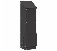 Teenpull Chicken Feeder Black Cold-Rolled Steel 13 x 12 x 51 cm with 5 kg Capacity Weatherproof for Indoor and Outdoor Use Practical Feeding Station for Poultry Farming