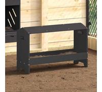 Teenpull Chicken Feeding Gutter Black Cold Rolled Steel 81 x 32 x 53.5 cm Weatherproof for Indoor and Outdoor Use with Large Capacity 15 kg Feeder for Feeder and Feeding