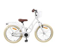 Teenpull Children's Bicycle 20 Inch White with Steel Frame and Rubber Tyres, Adjustable Saddle and Handlebar, 1-Speed, Coaster Brake for Children 6-11 Years, Lightweight Wire Donkey for Leisure and