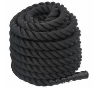 Teenpull Combat Rope Black 12 m 9 kg Polyester Battle Rope with Non-Slip Handles for Strength and Endurance Training Fitness Equipment Accessories Gym Workout Accessories