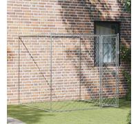 Teenpull Dog Cage Silver Galvanised Steel 200 x 200 x 200 cm with Lockable Door, Robust Outdoor Run for Garden, Patio and Outdoor, Safe Protection and Airy Grid Walls