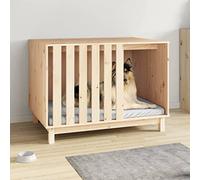 Teenpull Dog Kennel Solid Pine 100 x 70 x 72 cm Weatherproof Dog House with Robust Wooden Frame for Outdoor and Indoor Use Compact Sleeping Place and Retreat for Garden Patio