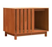 Teenpull Dog Kennel Solid Pine Wax Brown 100 x 70 x 70 cm Indoor Retreat Compact Durable Protective Modern Sleeping Place for Dogs