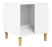 Teenpull Dog Kennel White Wood Material 44 x 42 x 49 cm Indoor Compact Modern Chic Robust Retreat for Pets with Mounting Accessories Ideal as a Dog House or Sleeping Area