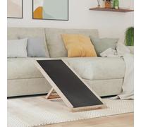 Teenpull Dog Ramp Grey Solid Fir Wood 100 x 40 cm Non-Slip Foldable Height Adjustable for Car Bed Sofa Pets Gentle on the Joints Space Saving