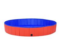Teenpull Foldable Dog Pool Made of Robust PVC Red 200 x 30 cm, Non-Slip Surface, Durable Dog Accessories for Indoor and Outdoor Use, Space-saving, Ideal for Hot Summer Days and Pet Care