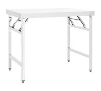 Teenpull Folding Kitchen Work Table Stainless Steel 100 x 60 x 80 cm for Catering Restaurant Hotel Catering Snack Cafe Bar Robust Easy to Clean Space-Saving Foldable
