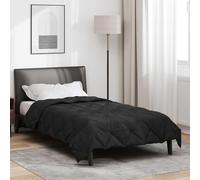 Teenpull Full Year Duvet Black 220 x 140 cm, Microfiber Polyester Fiberfill, Quilted Wrinkle Resistant, Anti-Allergic Moisture Absorbing, Soft Breathable Bed Comforter