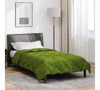 Teenpull Full Year Duvet Green 220 x 140 cm, Microfiber Polyester Fiberfill, Anti-Allergic Quilted Comforter for All Seasons, Moisture-Absorbing Bedding