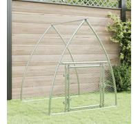 Teenpull Galvanised Steel Chicken Cage Silver 100 x 105 x 120 cm with Swing Door and Lock for Chickens, Rabbits, Guinea Pigs, Outdoor Small Animal Hutch Weatherproof Safe