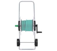 Teenpull Galvanised Steel Hose Trolley for 50 m 1/2 Inch or 35 m 3/4 Inch Hose with Drum 35 cm Diameter Compact and Mobile for Garden Irrigation and Lawn Care