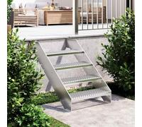 Teenpull Grate Step 60x24x7 cm Galvanised Steel, Non-Slip Stair Tread for Wooden Steps, Weather Resistant, Durable Indoor Outdoor Use