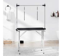 Teenpull Grooming Table for Dogs Cats Foldable with 2 Loops Height Adjustable Powder Coated Steel Frame Non-Slip Rubber Surface Robust Compact Home Wellness