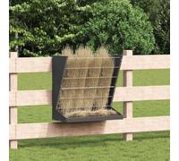 Teenpull Hay Feeder Black Cold-Rolled Steel 71 x 33 x 70 cm with 5 kg Capacity Weatherproof for Outdoor and Indoor Use Easy Assembly and Efficient Pet Feeding on Patio and Garden