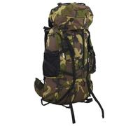 Teenpull Hiking Backpack Green Camouflage 100L 900D Oxford Fabric with Padded Shoulder Strap and Adjustable Waist Belt Water Resistant with Bottle Holder for Camping Outdoor Leisure