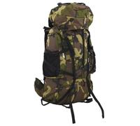 Teenpull Hiking Backpack Green Camouflage 80L 900D Oxford Fabric with Metal Frame Water Resistant Padded Shoulder Strap Bottle Holder Ideal for Camping Outdoor Hiking Leisure