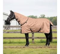 Teenpull Horse Blanket Cappuccino 105 cm Polyester Waterproof Breathable with Adjustable Chest Closure and Tail Flap for Stable Willow and Outdoor Protection in Winter and Summer