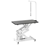 Teenpull Hydraulic Trimming Table for Pets Dogs Cats with Non-Slip Rubber Surface, Foldable, Powder-Coated Iron Frame, Height Adjustable 54-93 cm