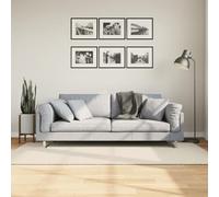 Teenpull ISTAN High Pile Cream Area Rug, 100x200 cm Fluffy Polyester Floor Carpet with Shiny Look, Machine Washable, Anti-Slip Gel Backing for Living Room, Bedroom