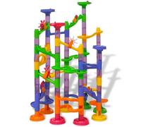 Teenpull Marble Run Children's Toy Plastic with 112 Pieces, 42 x 30 x 61 cm, Plug-In System with Slide, Curve, Funnel, Spiral Ramp for Motor Skills, Creativity, Learning and Physics