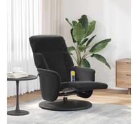 Teenpull Massage Recliner Chair Black Velvet with Adjustable Footrest, Backrest and Rotating Frame 91 x 71 x 105 cm for Living Room, Office, Bedroom, Wellness and Relaxation