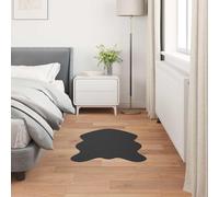 Teenpull Olite Faux Fur Rabbit Rug, Black, 60 x 90 cm, Rectangular Polyester Rug, Extra Soft, Durable, for Living Room, Bedroom, Warm and Cosy Atmosphere