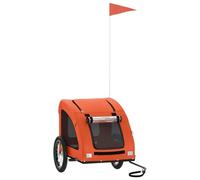 Teenpull Orange Oxford Fabric Bicycle Trailer for Dogs, Durable Iron Frame, Foldable with Mesh Net, Waterproof, Smooth Running for Travel, Hiking, Veterinary Visit