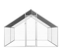 Teenpull Outdoor Chicken Cage Galvanised Steel 2.75 x 4 x 1.92 m with Lockable Latch System, Weatherproof Small Animal Enclosure for Rabbits, Rabbits, Guinea Pigs, Rodents, Outdoor Enclosure in the