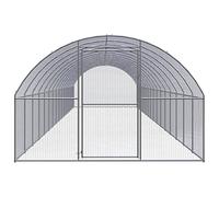 Teenpull Outdoor Chicken Coop Galvanised Steel 3 x 16 x 2 m, Weatherproof Garden Enclosure with Metal Enclosure for Chickens, Rabbits, Guinea Pigs, Small Animals, Compact Run and Pet House
