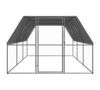 Teenpull Outdoor Galvanised Steel Chicken Cage 3 x 6 x 2 m with Water Resistant Roof, Robust Metal Frame, Castle Door for Rabbits, Guinea Pigs, Rabbit Hutch, Weatherproof in the Garden