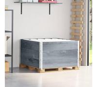 Teenpull Pallet Top Frame Pack of 3 Grey Solid Pine Wood 100 x 100 cm Stackable for Warehouse, Transport, Logistics, Shipping and Picking