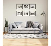 Teenpull PAMPLONA Shaggy Area Rug, High Pile Modern Cream and Black, 100x200 cm Soft Polypropylene Floor Carpet for Living Room, Bedroom, Hallway, OEKO-TEX Certified