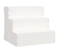 Teenpull Pet Stairs White Solid Pine Wood 40 x 37.5 x 35 cm Compact Non-Slip with 3 Steps for Dog Cat Sofa Bed Entry Aid Gentle on the Joints for Living Room Bedroom Car