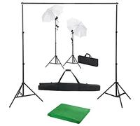 Teenpull Photo Studio Set with Background 500 x 300 cm, Daylight Lights 5500 K, Height-Adjustable Tripods up to 230 cm, Two Umbrellas, Aluminium Frame, Ideal for Portrait, Product Photo and Video