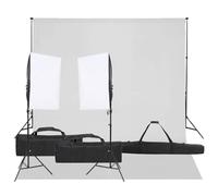 Teenpull Photo Studio Set with Softbox Lighting 40 x 60 cm LED Continuous Light 13 W Height Adjustable Tripods 90-210 cm Background 300 x 300 cm Cotton