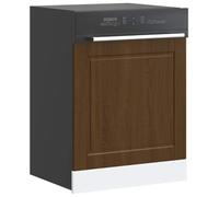 Teenpull Porto Dishwasher Cover, Brown Oak Look, 60 x 1.5 x 67 cm, Robust Wood Material, Durable Kitchen Cabinet Front Panel, Easy-Care Kitchen Furniture for Kitchen System & Storage
