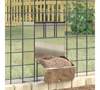 Teenpull Rabbit Feeder Galvanised Steel 17.5 x 26 x 28.5 cm with Hooks, Weatherproof and Waterproof, Feeder for Indoor and Outdoor Use, Practical Feeding Station for Well-Groomed Pet Feeding