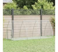 Teenpull Rabbit Hutch Galvanised Steel Silver 105 x 300 x 120 cm with Door and Lock, Weatherproof Outdoor Enclosure for Rabbits, Guinea Pigs, Rodents, Small Animal Hutch Outdoor and Indoor Use