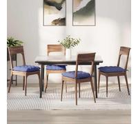 Teenpull Seat Cushion Set of 4 Jeans Blue Fabric 40 x 40 x 6 cm with Polyester Filling Non-Slip Removable Washable for Chair Bench Chair Stool Balcony Patio Kitchen Dining Room Living Room