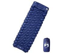 Teenpull Self-Inflating Sleeping Mat Navy Blue with Cushion 193 x 66 x 6 cm Easy Foldable for Camping, Hiking, Trekking, Outdoor, Travel, Picnic, Festival, Backpack, Tent Comfort