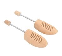 Teenpull Shoe Tree Made of Solid Lotus Wood, 2 Pairs, EU 39-42 with Spiral Spring, Adjustable for Leather and Casual Shoes, Odour-Absorbing, Fold-Free, Compact for Shoe Care and Wardrobe