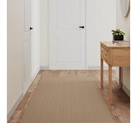 Teenpull Sisal Look Carpet Runner Sand 80x400 cm, Polypropylene Hallway Rug for Living Room, Washable Floor Mat with Natural Grip, Durable Area Rug