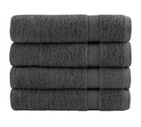 Teenpull SOLUND Premium Shower Towels, 4 pcs Anthracite 70x140 cm, 600 GSM Ring-Spun Cotton, OEKO-TEX Certified, Absorbent & Durable Bath Towel Set