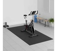 Teenpull Sports Protection Mat Made of High Density PVC 120 x 60 x 0.6 cm Black Non-Slip Training Mat for Fitness Equipment Such as Exercise Bike, Treadmill and Cross Trainer with Noise Reduction and