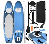 Teenpull SUP Board Set Inflatable Navy Blue 330 x 76 x 10 cm with Pump Paddle Seat Lead Bag for Adults Water Sports Yoga Fitness Leisure Lake Sea River